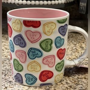 Conversation hearts mug